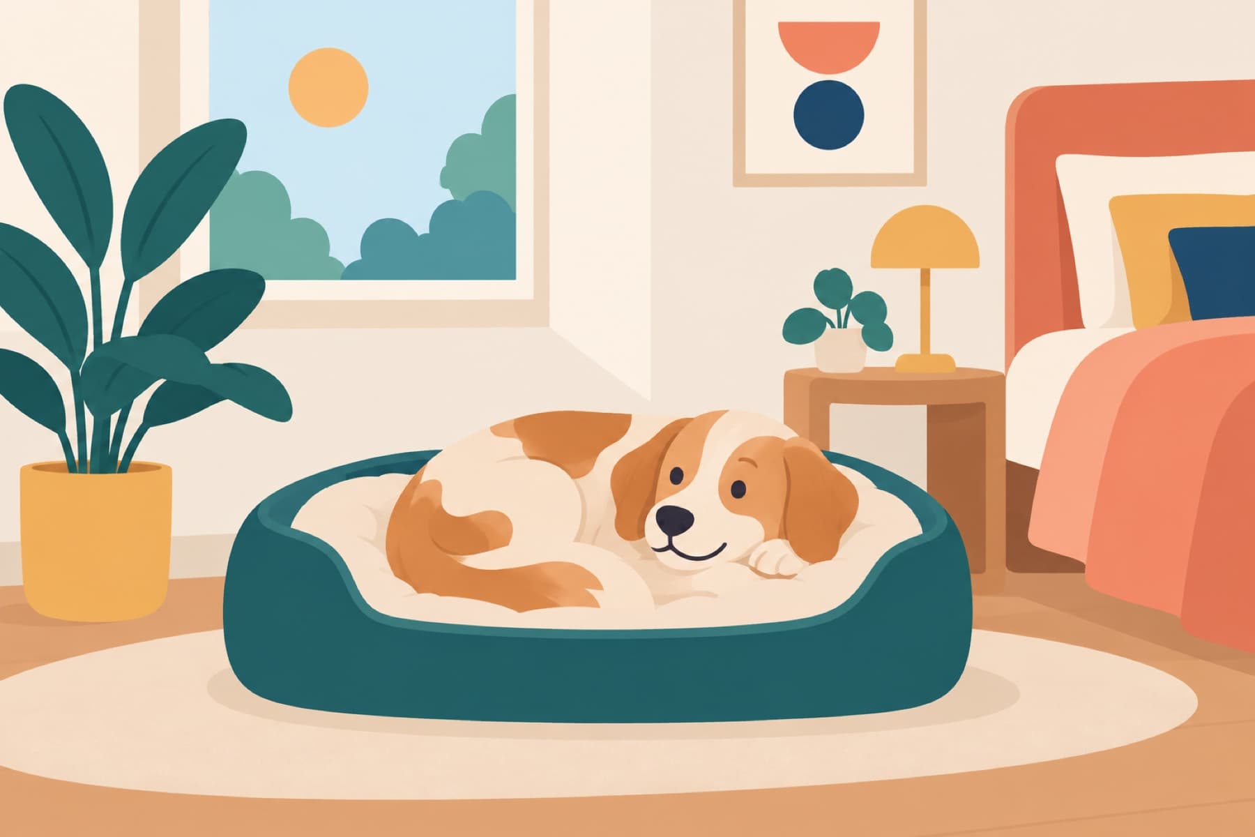 A dog resting indoors